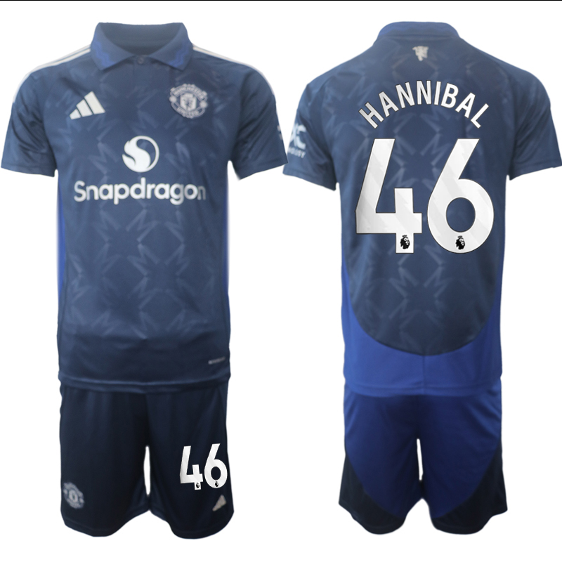 Men 2024-2025 Club Manchester United away blue #46 Soccer Jersey->manchester united jersey->Soccer Club Jersey
